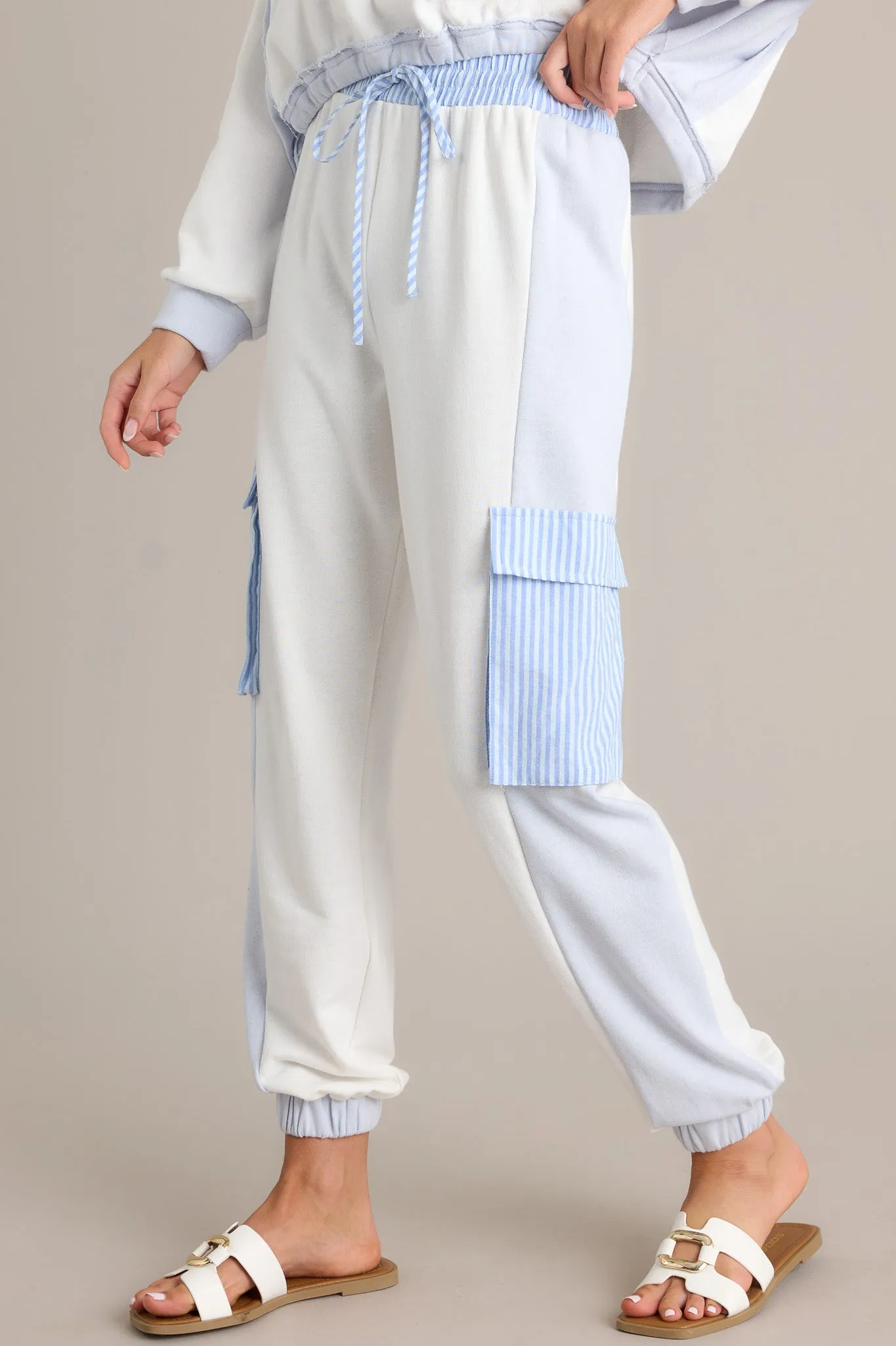 Moving Forward Light Blue Cargo Jogger Sweatpants