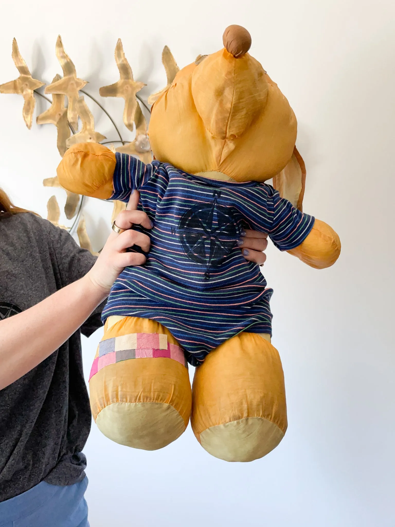 Navy Striped Bodysuit with Compass (Mommy & Me Option) - 18 months