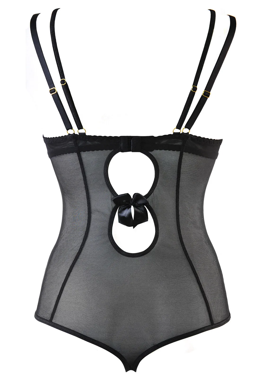 Nude & Black Lace Luxury Women's Bodysuit