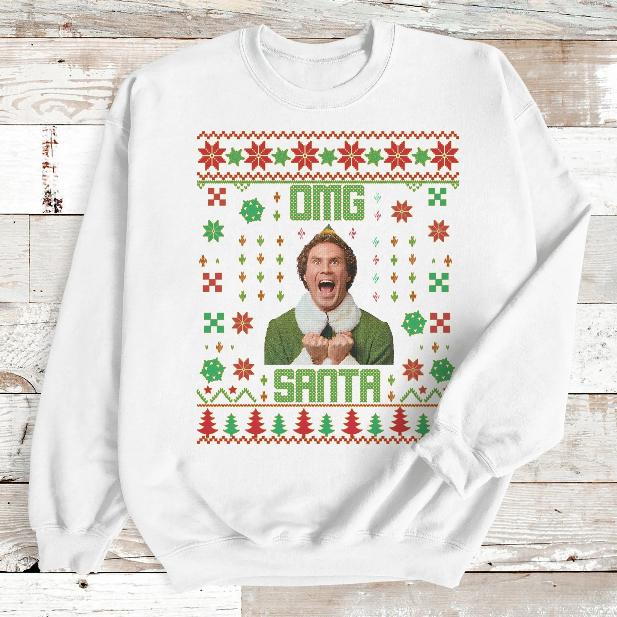 OMG Santa Sweater Pattern - Christmas Jumper Sweatshirt - All Sizes
