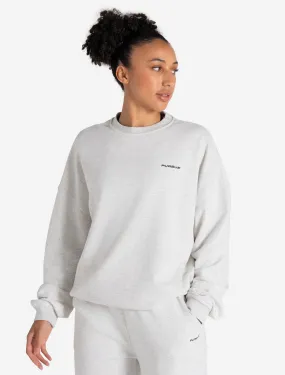 Oversized Sweatshirt - Light Melange Grey