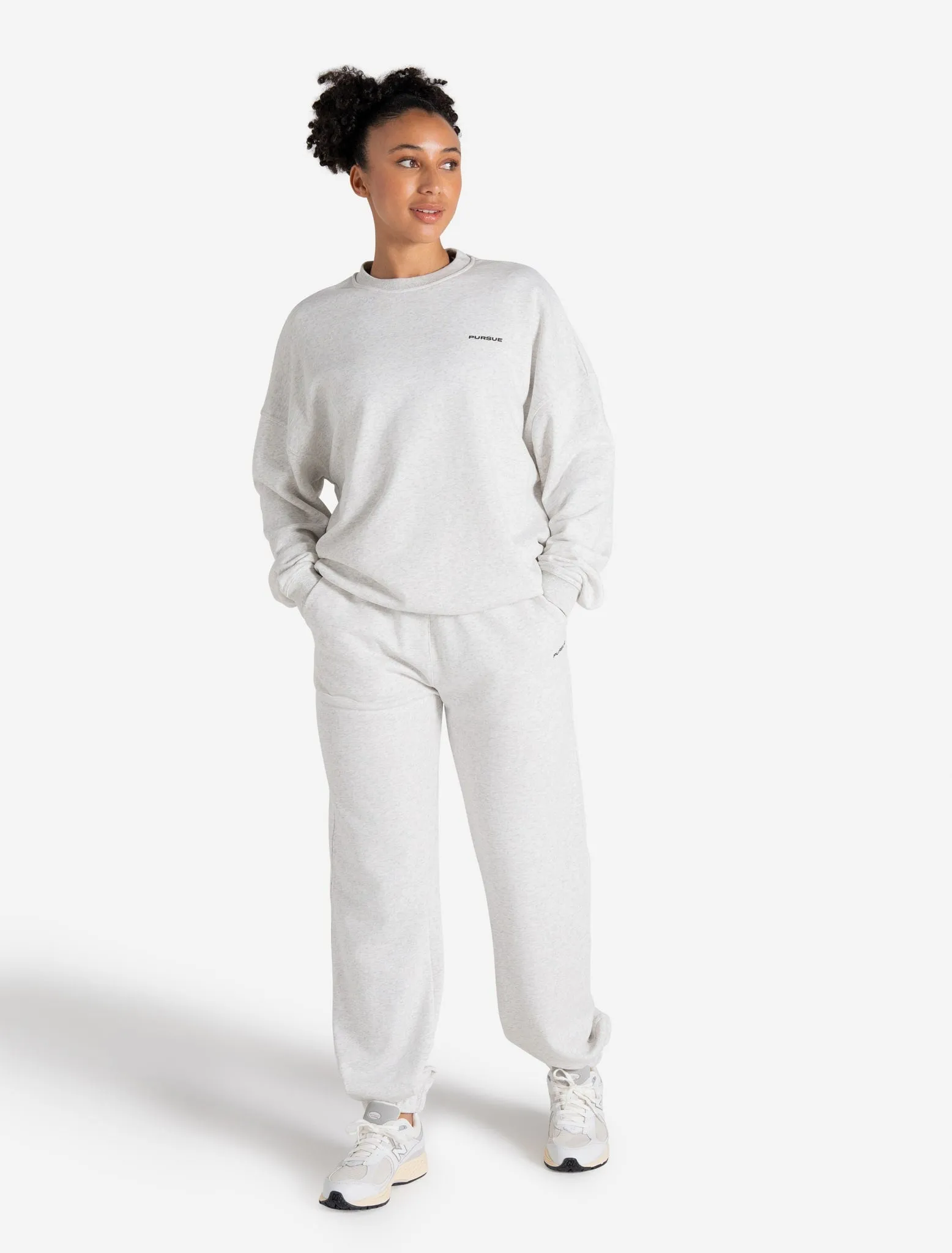 Oversized Sweatshirt - Light Melange Grey