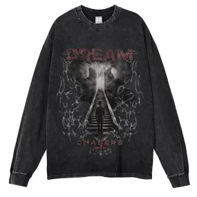 Oversized Vintage Washed Dream Chaser Graphic Sweatshirt