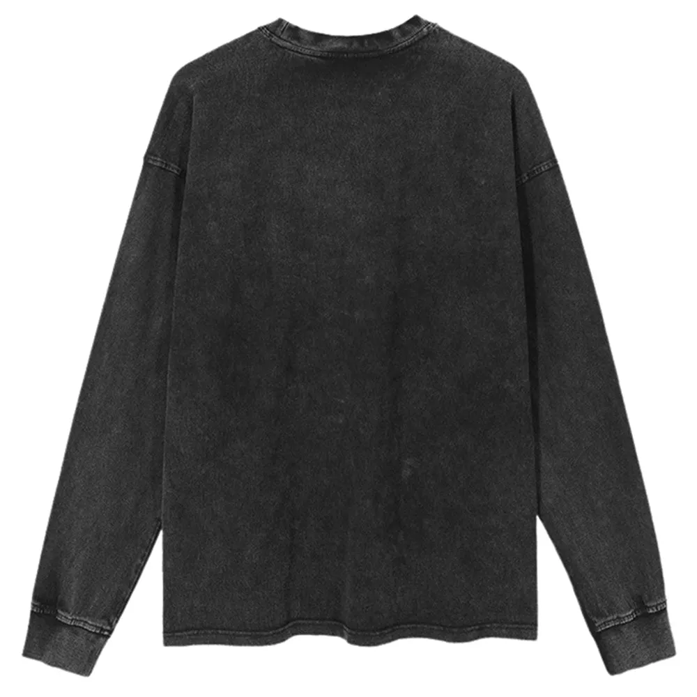 Oversized Vintage Washed Spring Game Graphic Sweatshirt