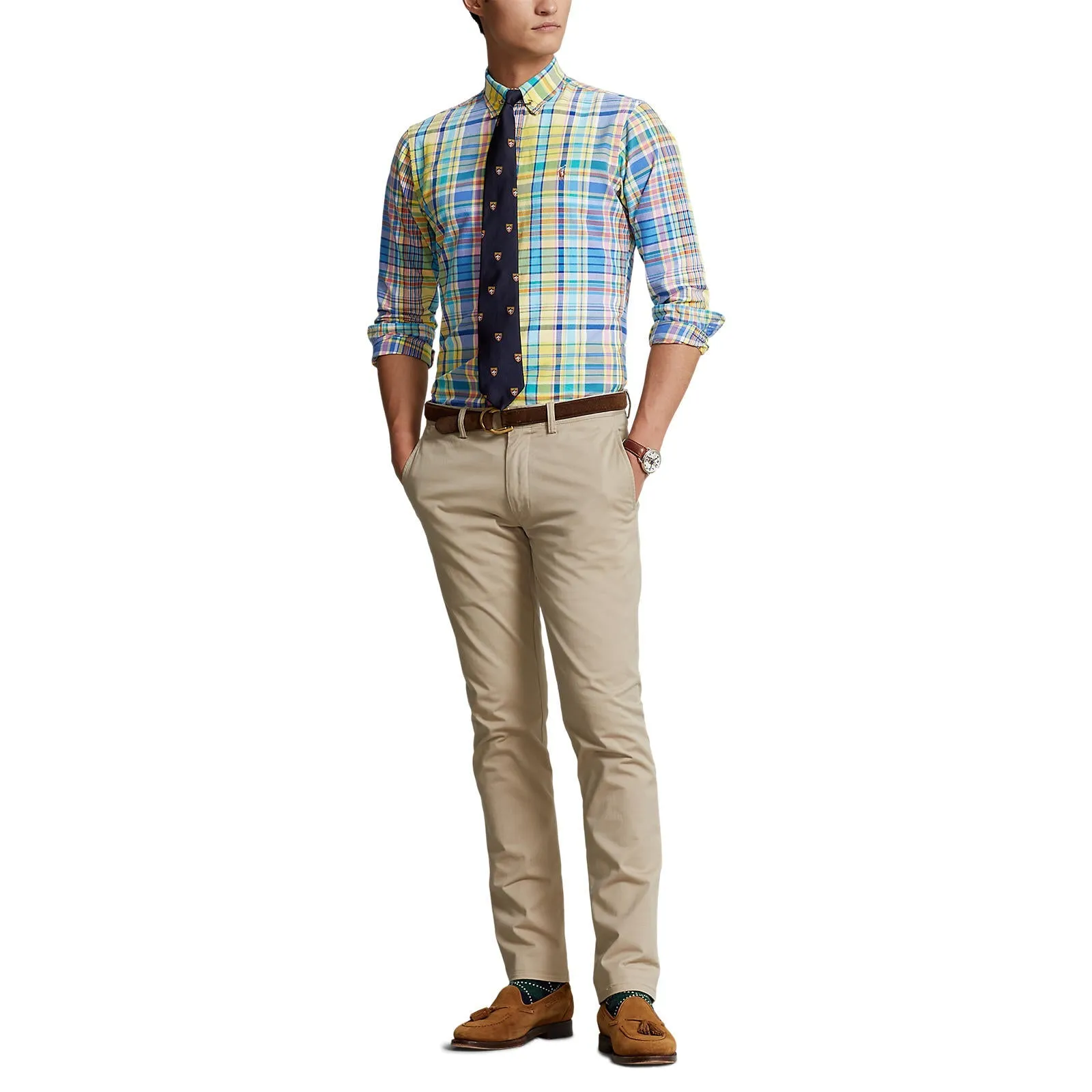 Oxford Shirt - Plaid - Yellow/Turquoise Multi