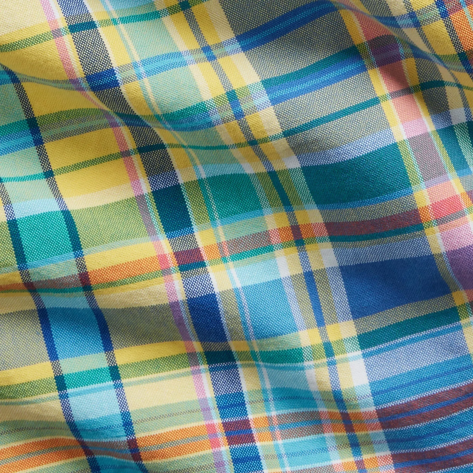 Oxford Shirt - Plaid - Yellow/Turquoise Multi