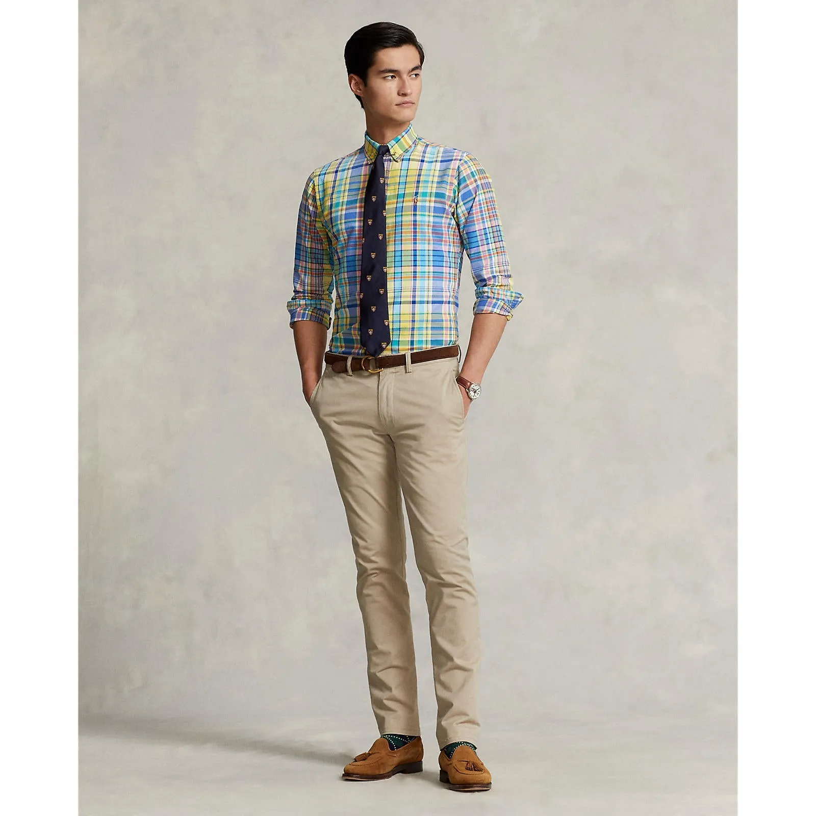 Oxford Shirt - Plaid - Yellow/Turquoise Multi