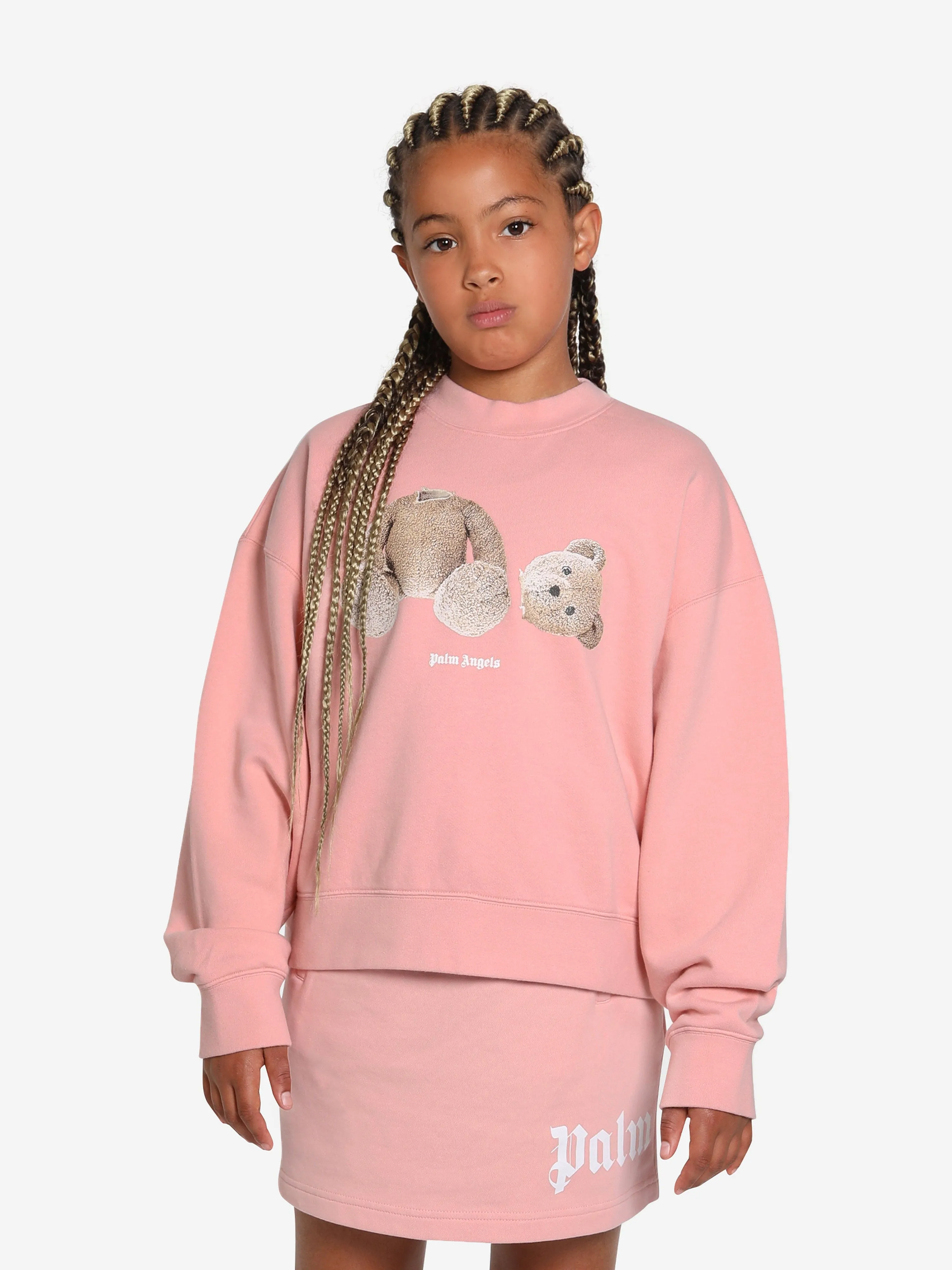 Palm Angels Girls Bear Sweatshirt in Pink