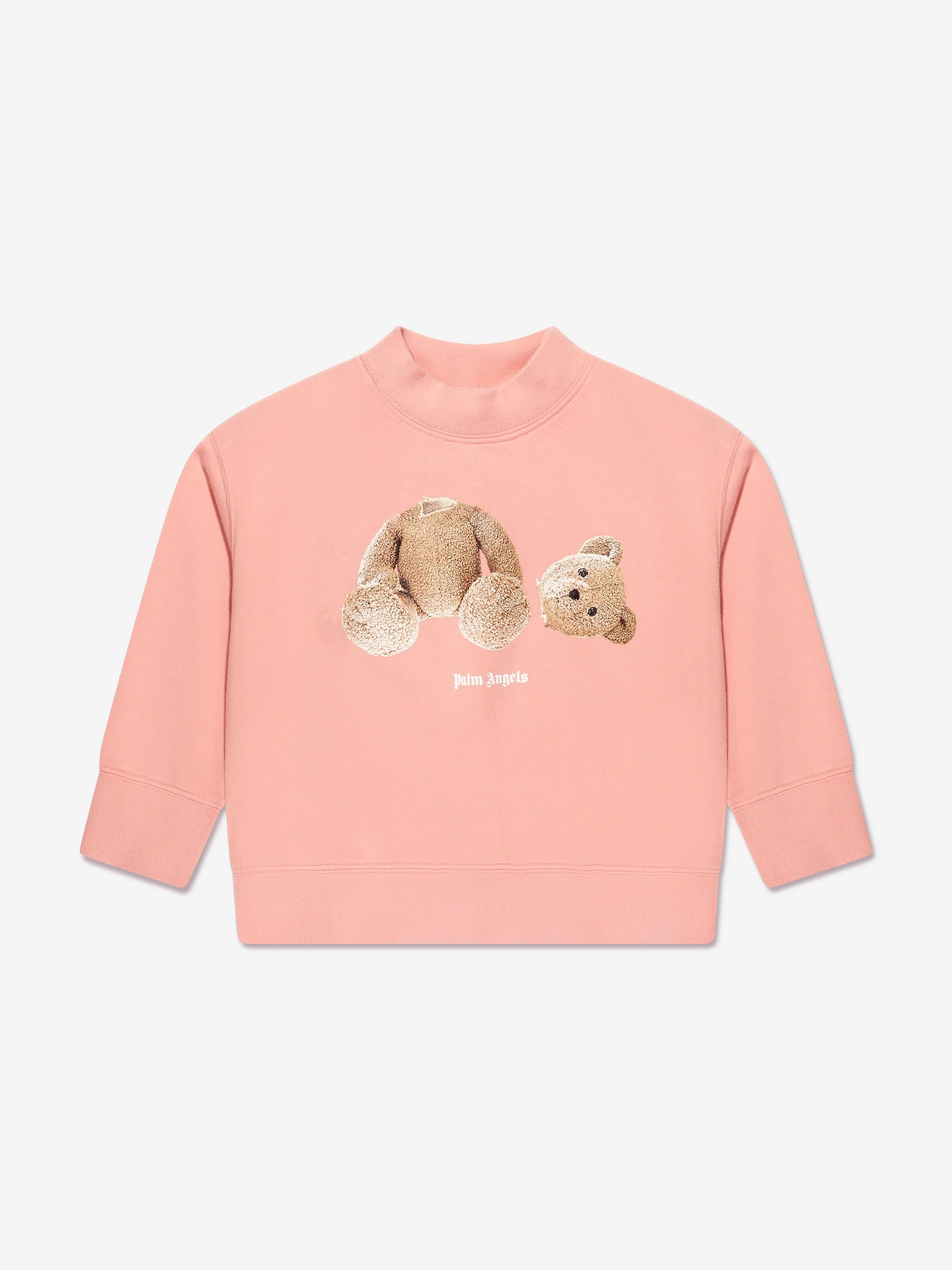 Palm Angels Girls Bear Sweatshirt in Pink