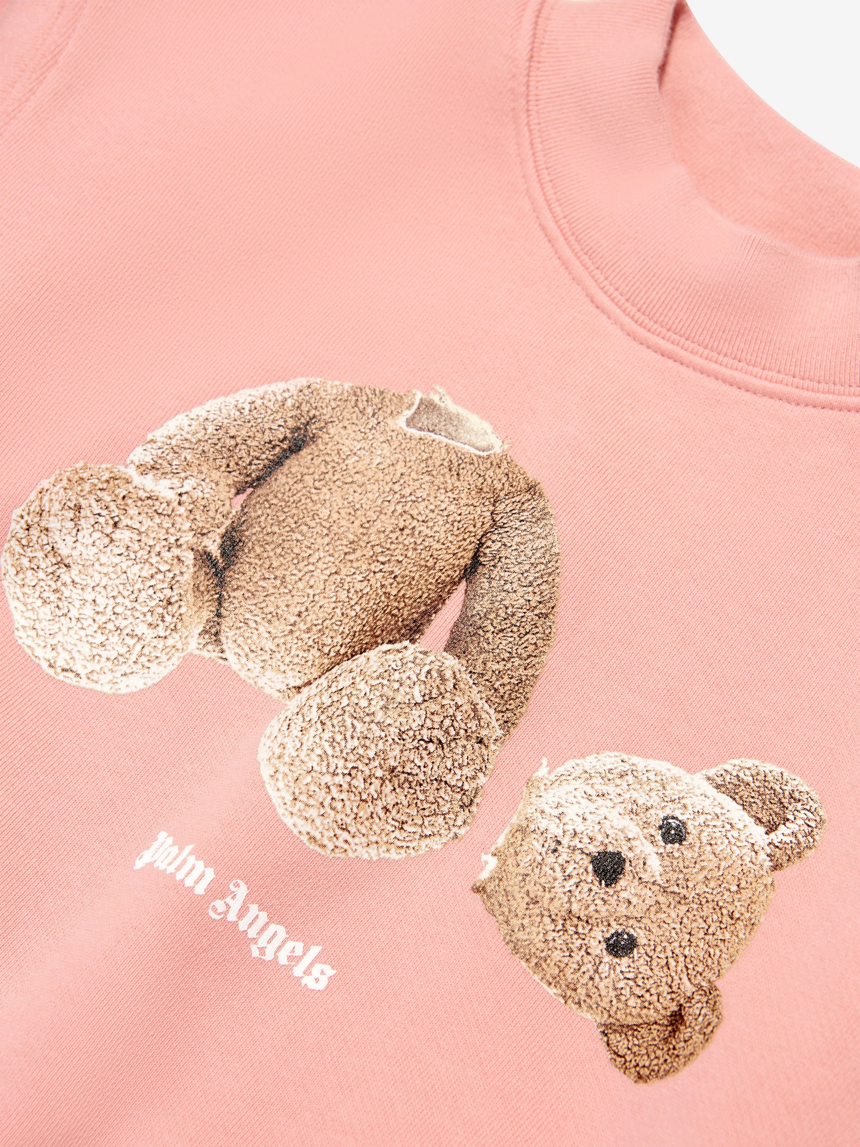 Palm Angels Girls Bear Sweatshirt in Pink