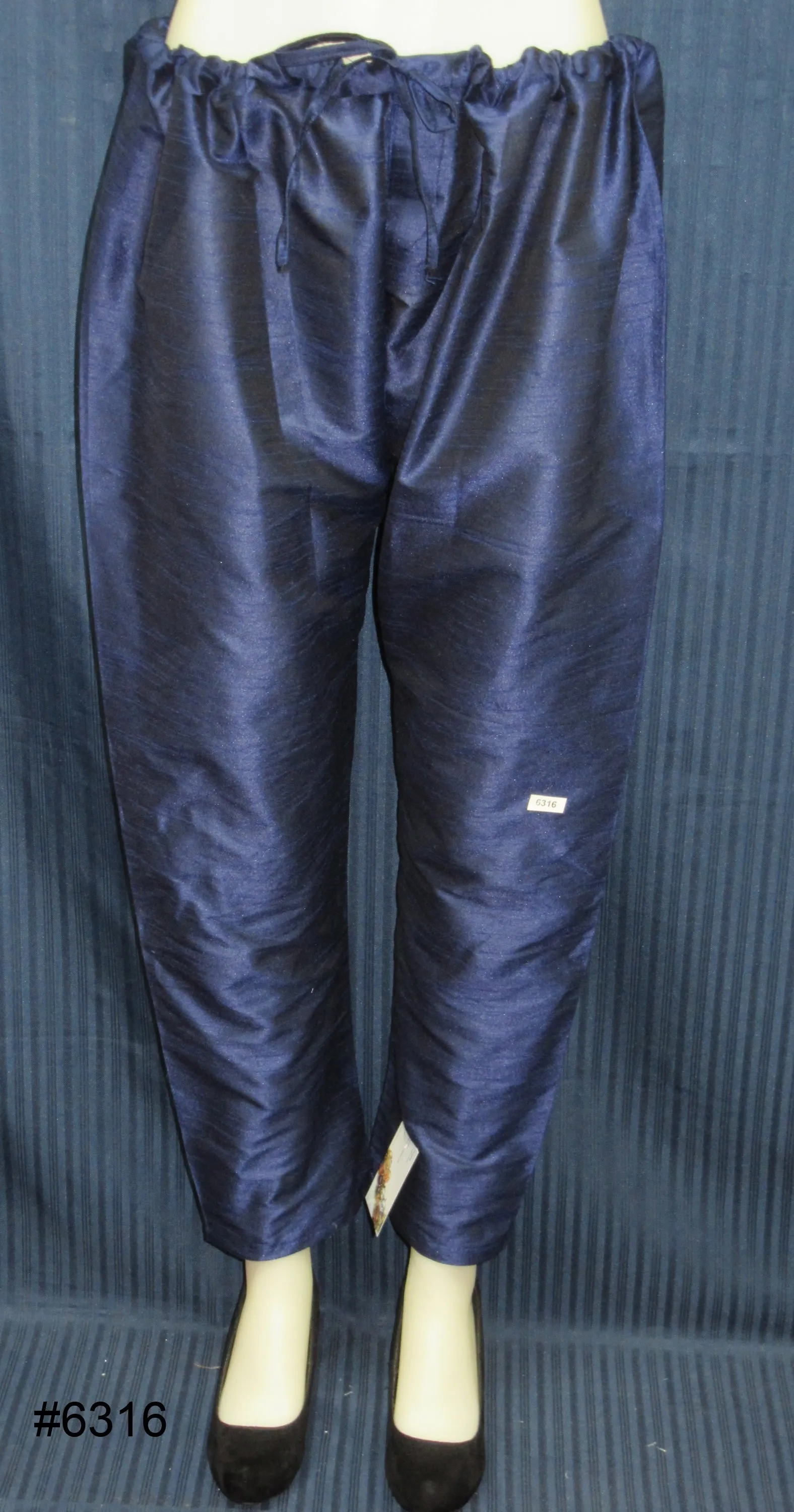 Pant 6316 Navy Blue Tussar Palazzo Pant Trouser Shieno Sarees