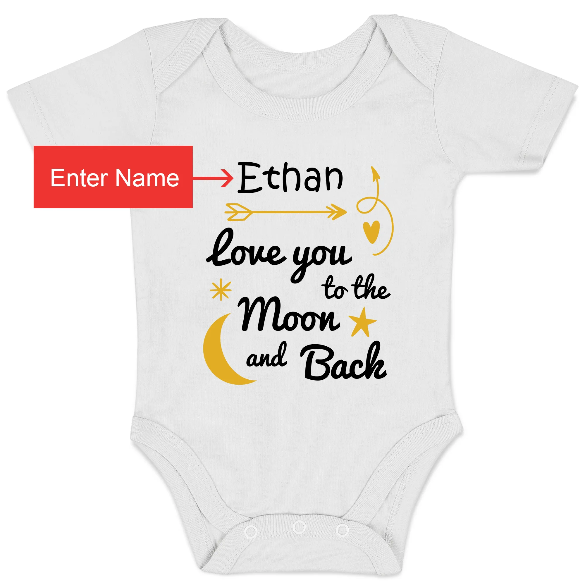 [Personalized] Endanzoo Organic Baby Bodysuit - Love You To The Moon & Back