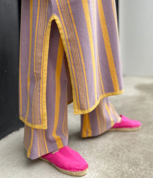 PHEENY/PILE BORDER FLARED PANTS(LAVENDER)