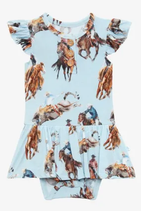 Posh Peanut Brody Ruffled Caplseeve Henley Twirl Bodysuit