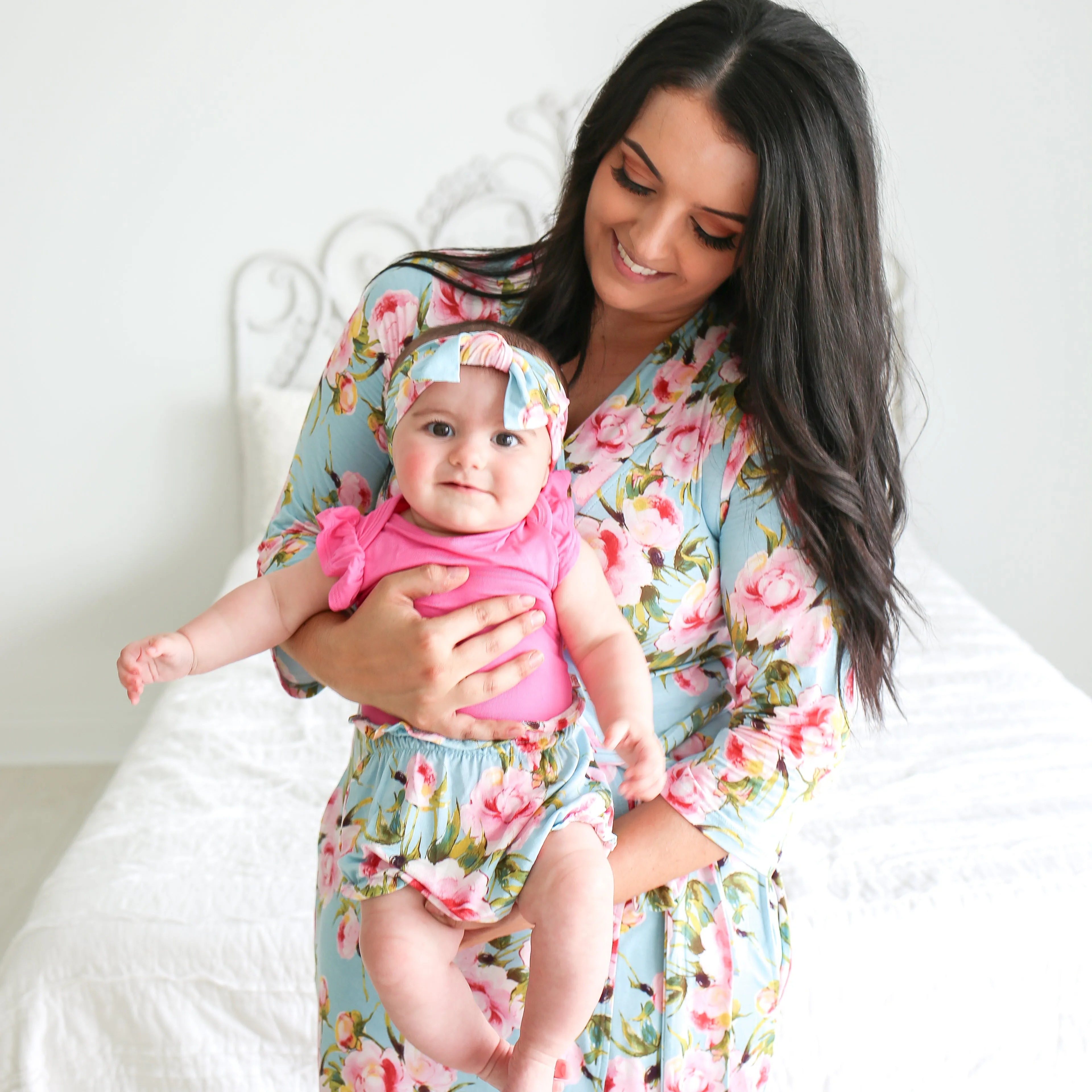 Posh Peanut Bubblegum Capsleeve Bodysuit & Carolina Floral Bloomer Set