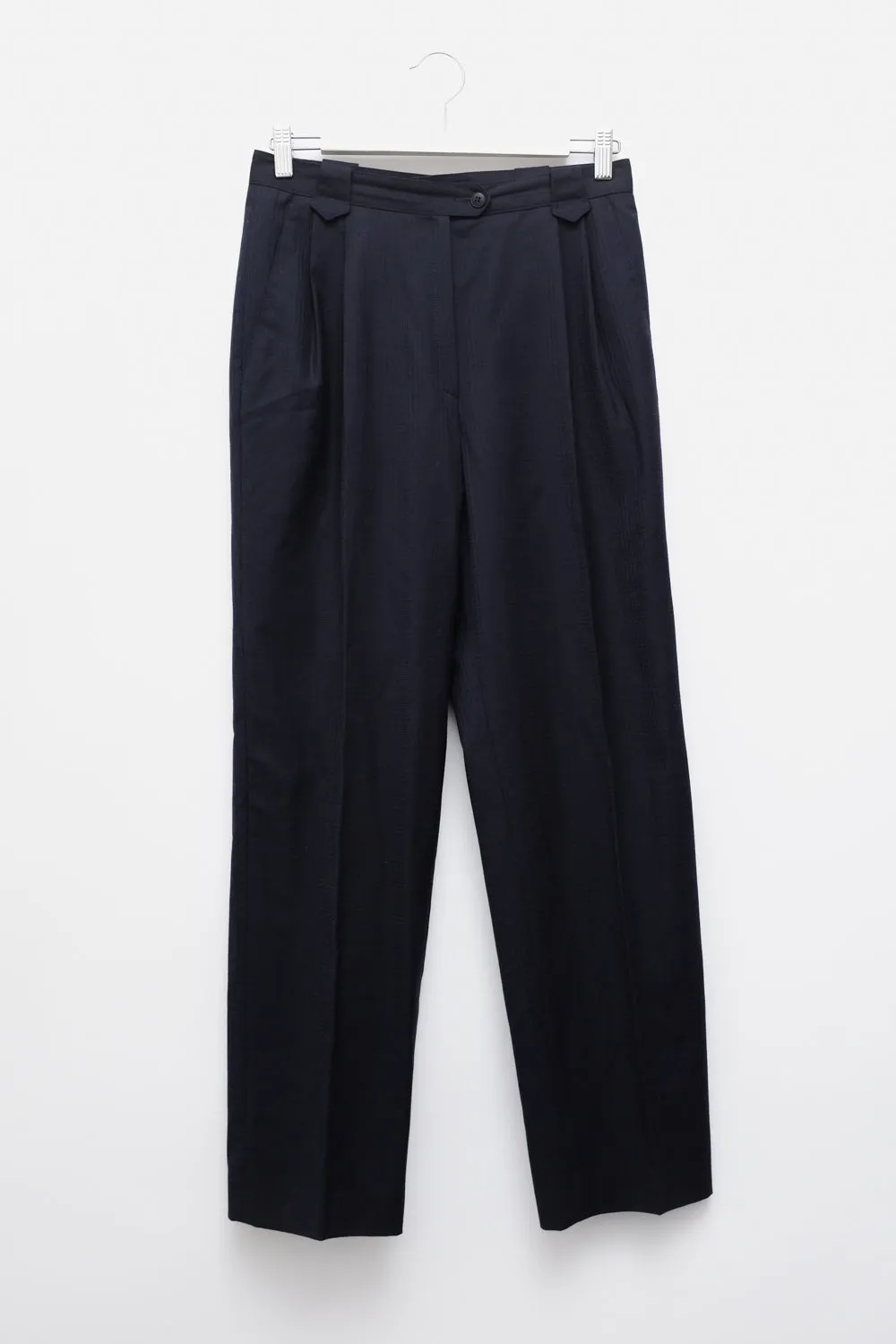 PURE WOOL NIGHTBLUE CHECKED SUIT PANTS