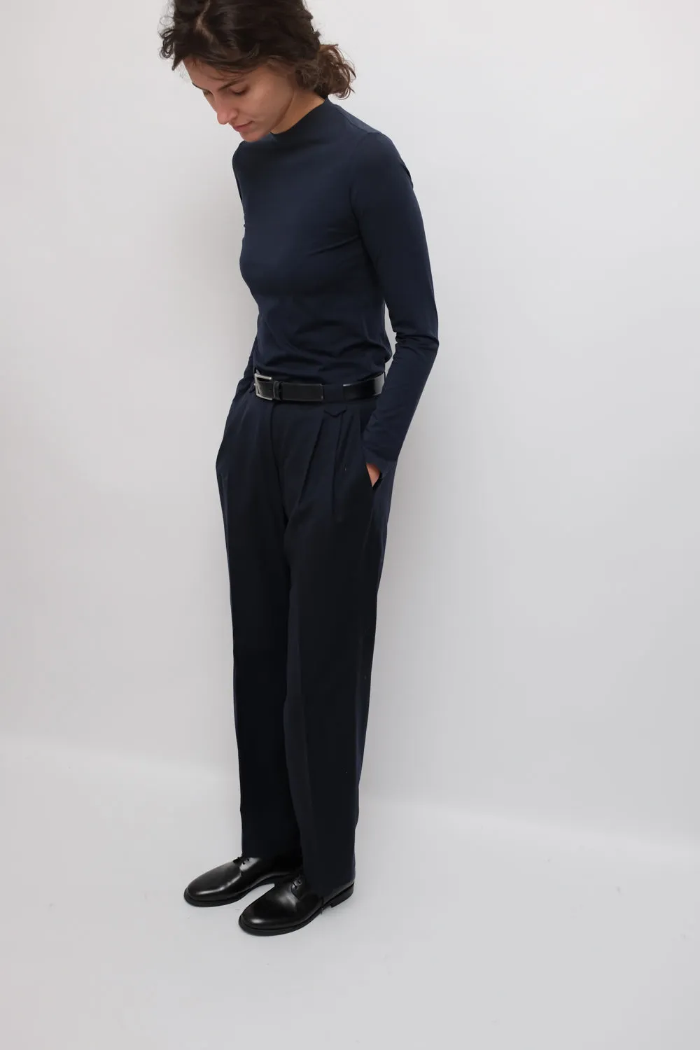PURE WOOL NIGHTBLUE CHECKED SUIT PANTS