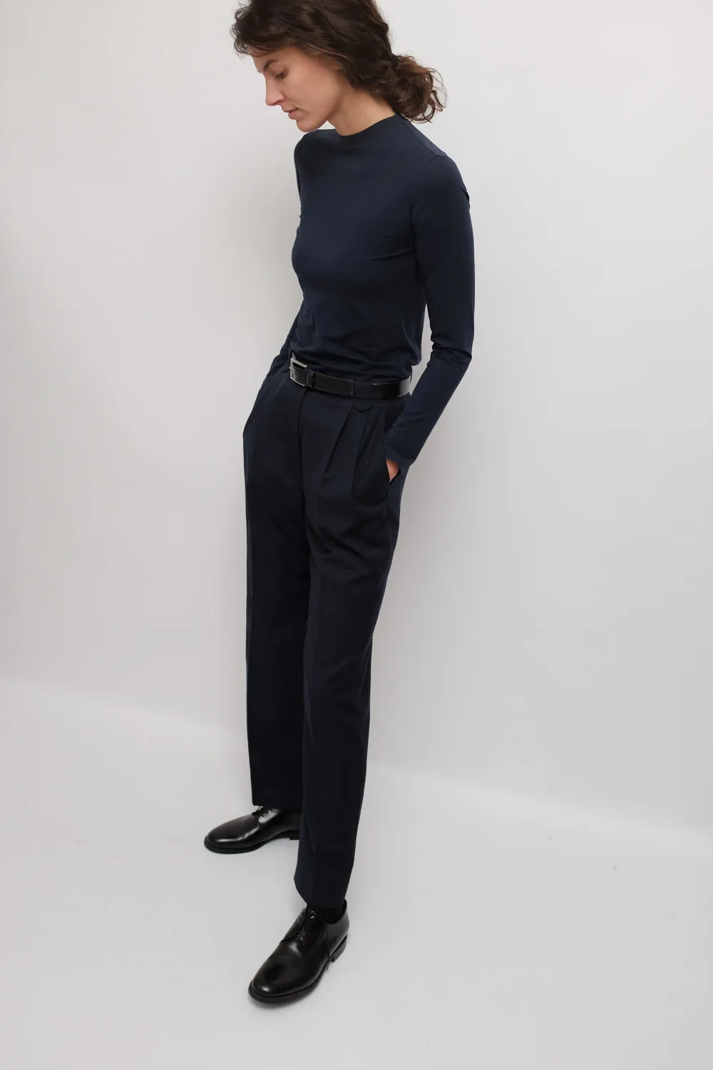 PURE WOOL NIGHTBLUE CHECKED SUIT PANTS