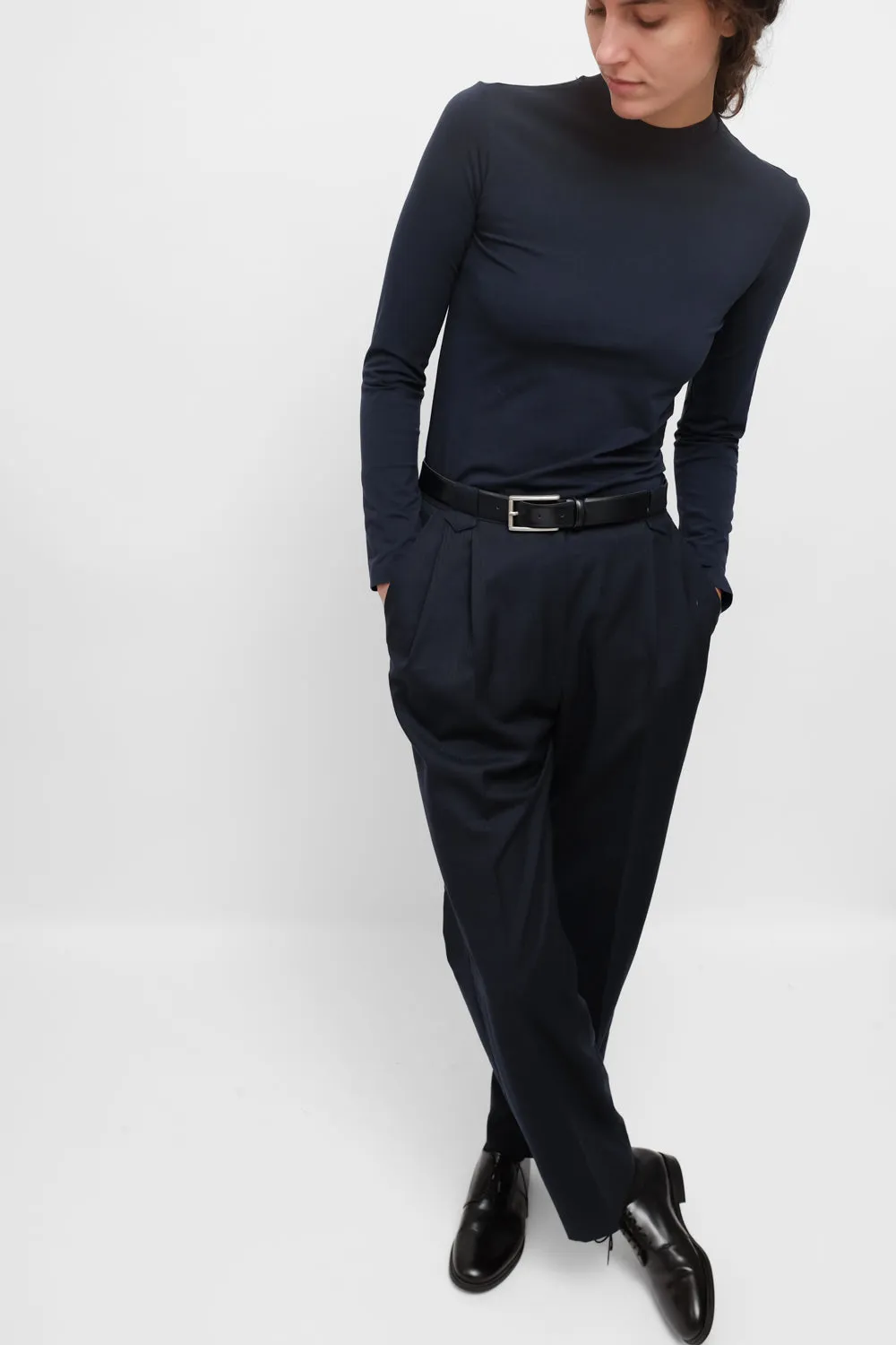 PURE WOOL NIGHTBLUE CHECKED SUIT PANTS