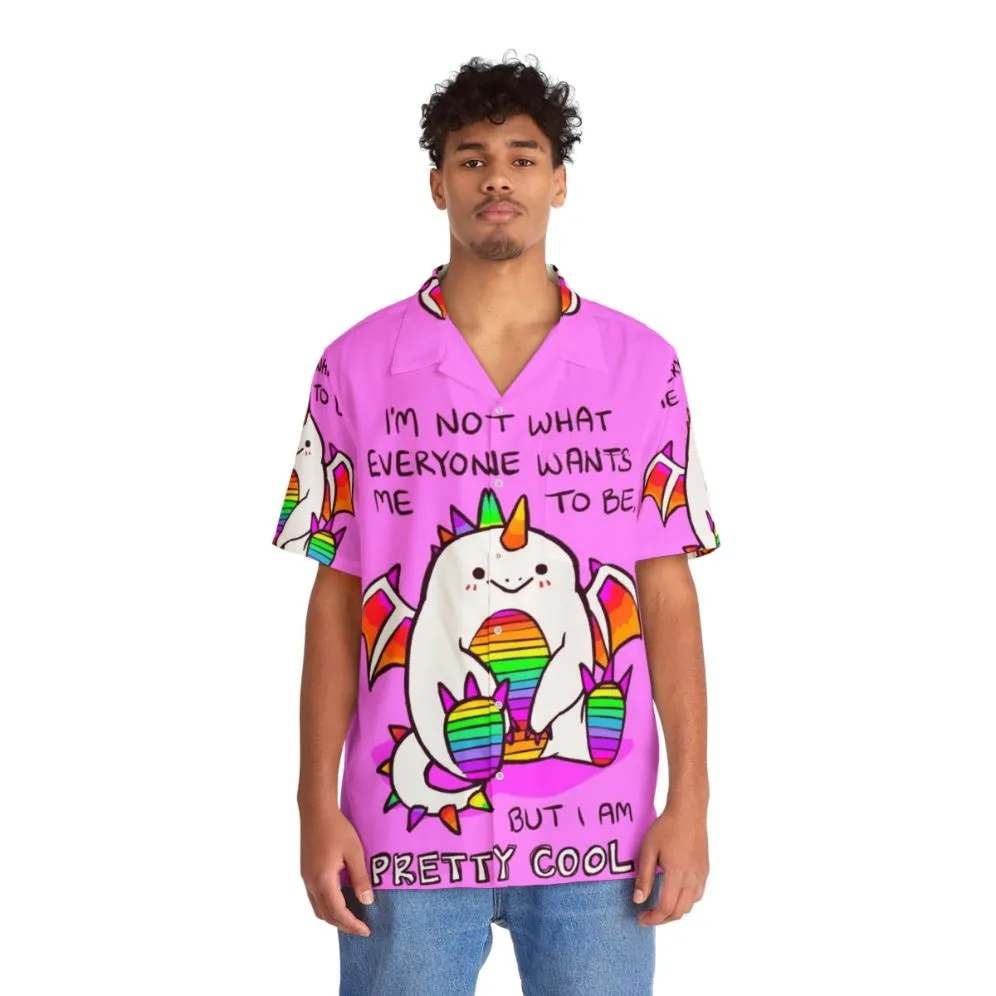 "Rainbow Dragon Hawaiian Shirt for Mental Health & Self Care"
