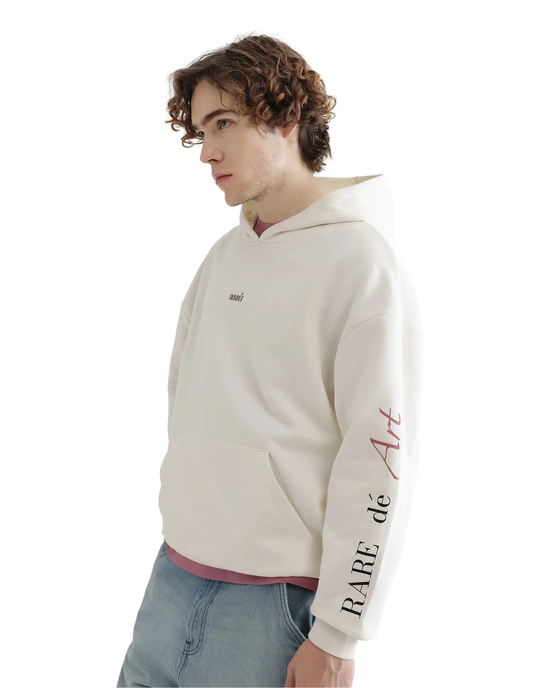 Rare Rabbit Men Maner Off White Full Sleeve Boxy Fit Printed Sweatshirt