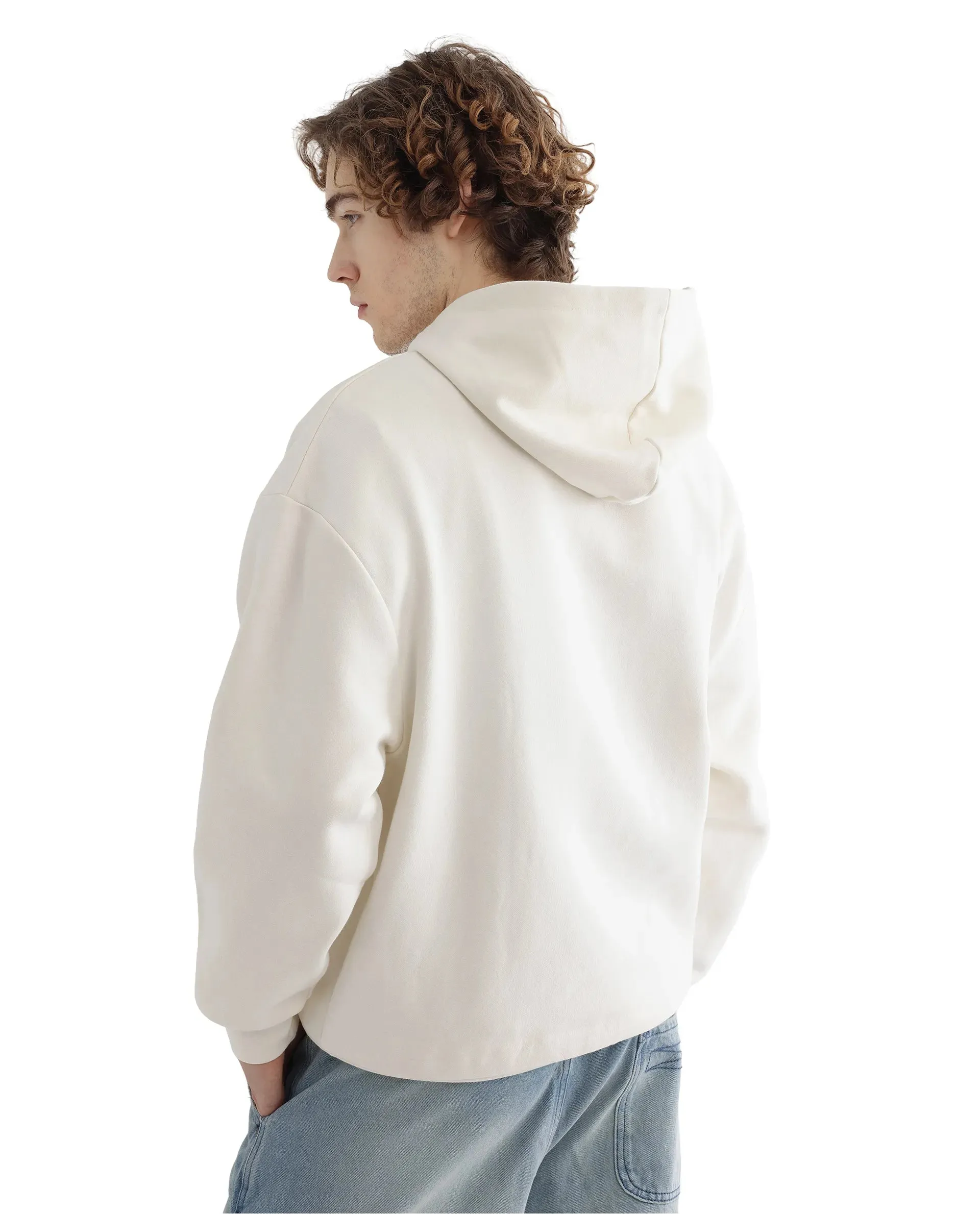 Rare Rabbit Men Maner Off White Full Sleeve Boxy Fit Printed Sweatshirt