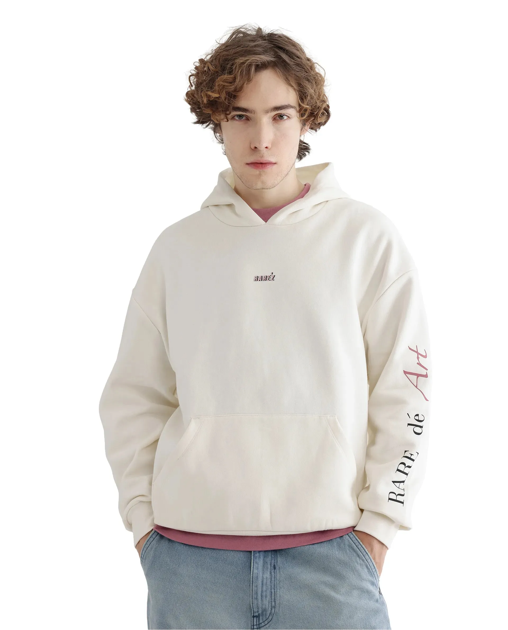 Rare Rabbit Men Maner Off White Full Sleeve Boxy Fit Printed Sweatshirt