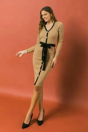 Ribbed Sweater Midi Dress