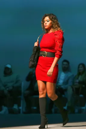 Ruby Red Sweater Tunic Dress