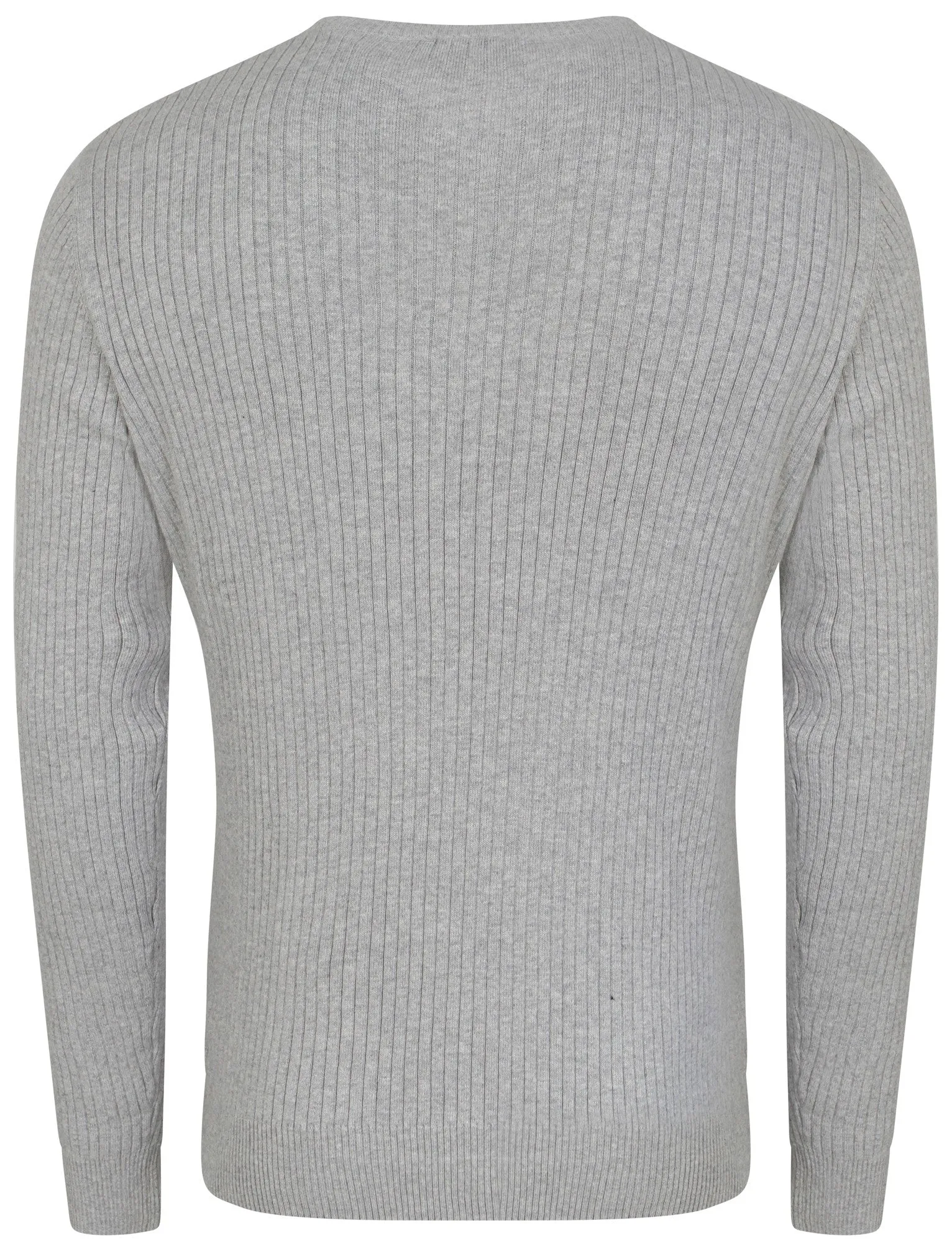 Rushmore Henley Ribbed Jumper in Light Grey Marl - Tokyo Laundry