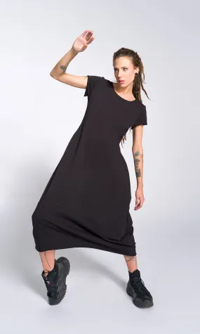 Short Sleeve Cocoon Midi Dress