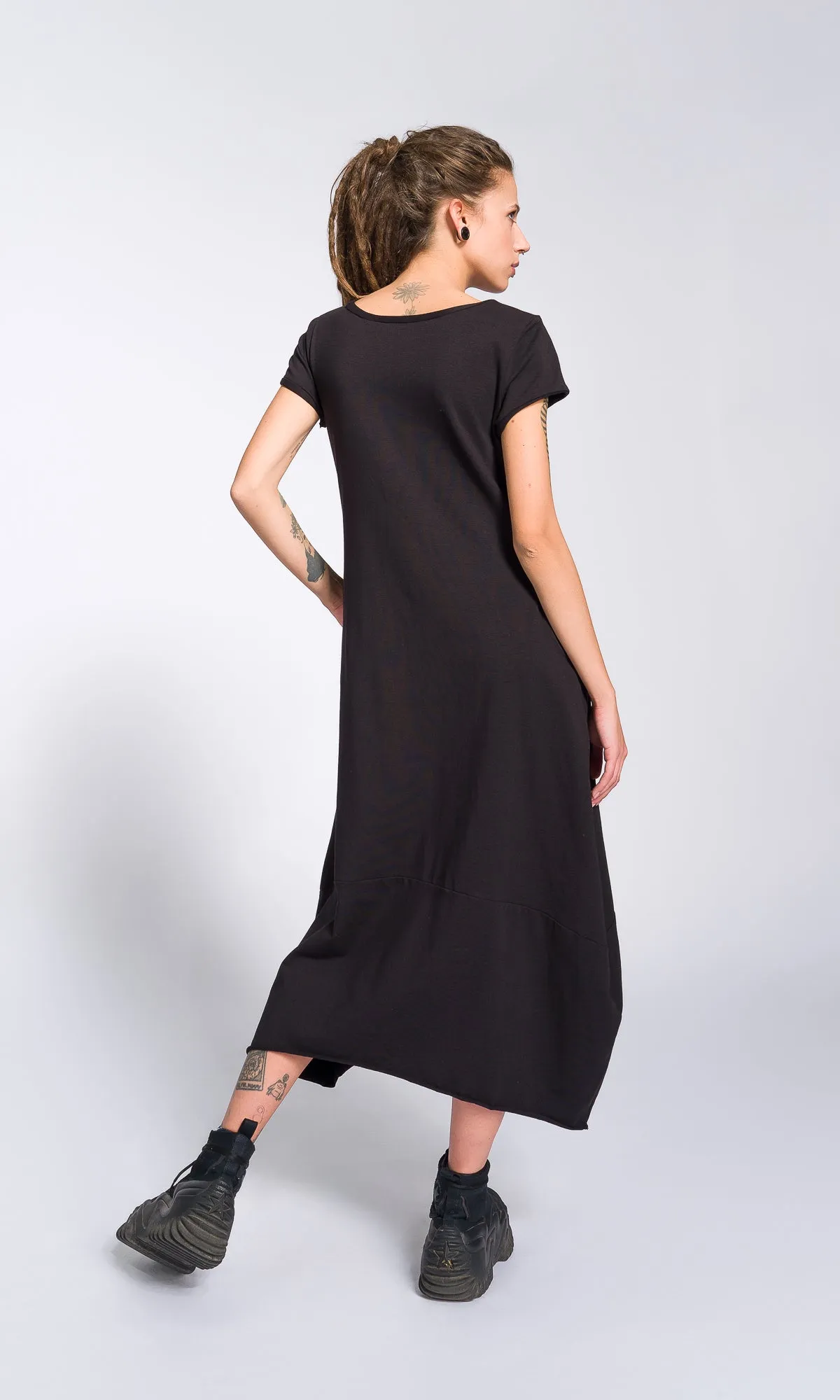 Short Sleeve Cocoon Midi Dress