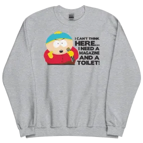 South Park Cartman Magazine and a Toilet Fleece Crewneck Sweatshirt