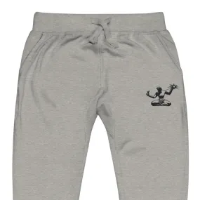 Spirit of Detroit Premium Embroidered Unisex Fleece Sweatpants - Athletic Gray / Black