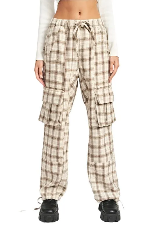 Squared Cargo Pants With Drawstrings