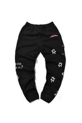 STAR MOON SWEATPANTS BLACK