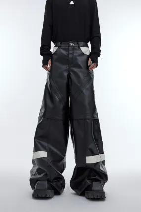 Strap Detail Vegan Leather Pants