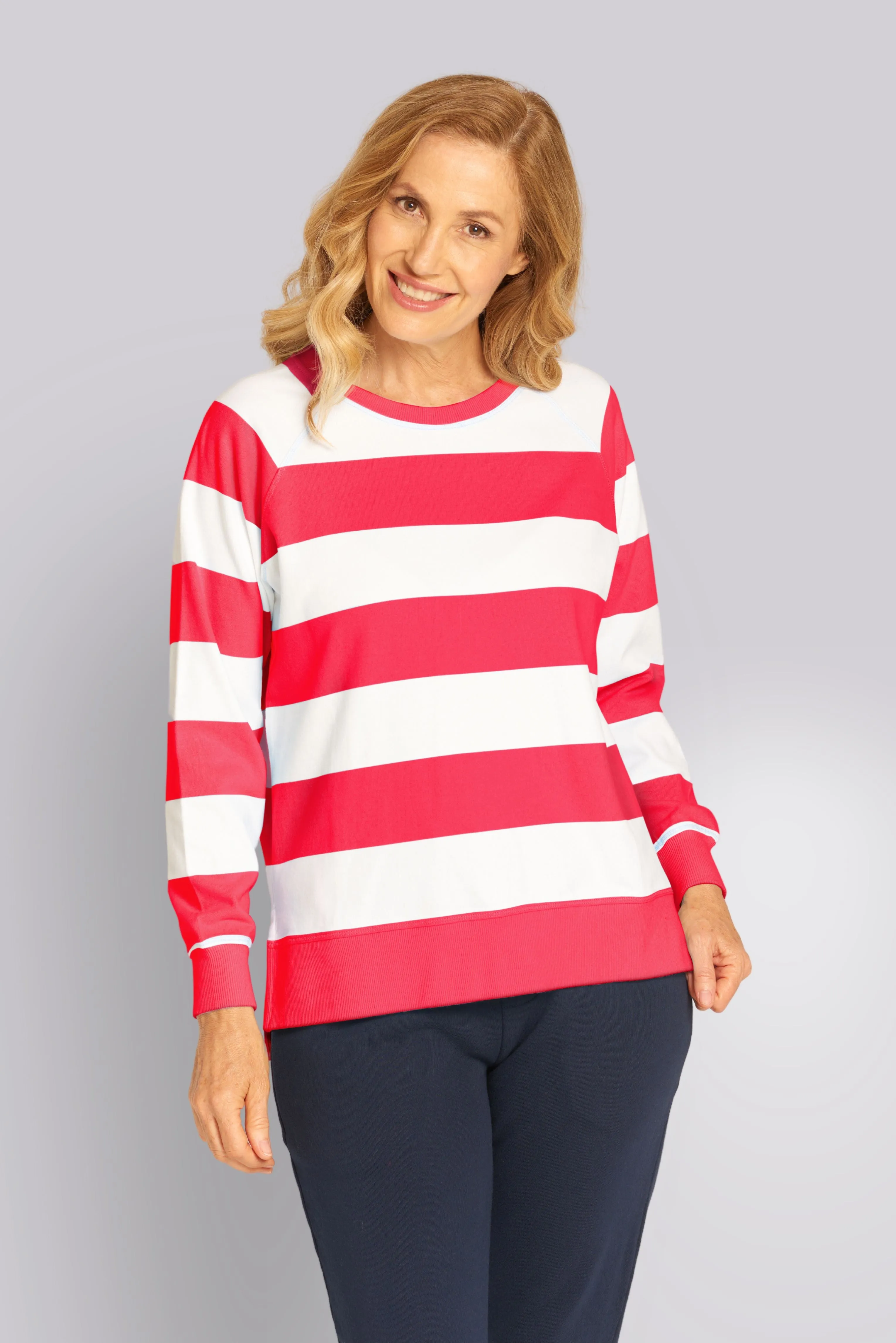 Stripe Sweatshirt White / Red
