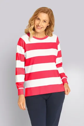 Stripe Sweatshirt White / Red