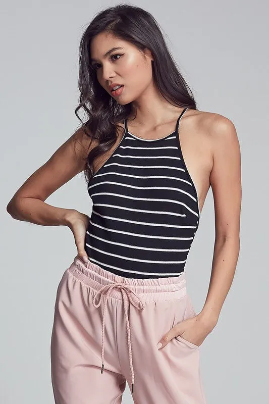 Striped Crossed Back Bodysuit