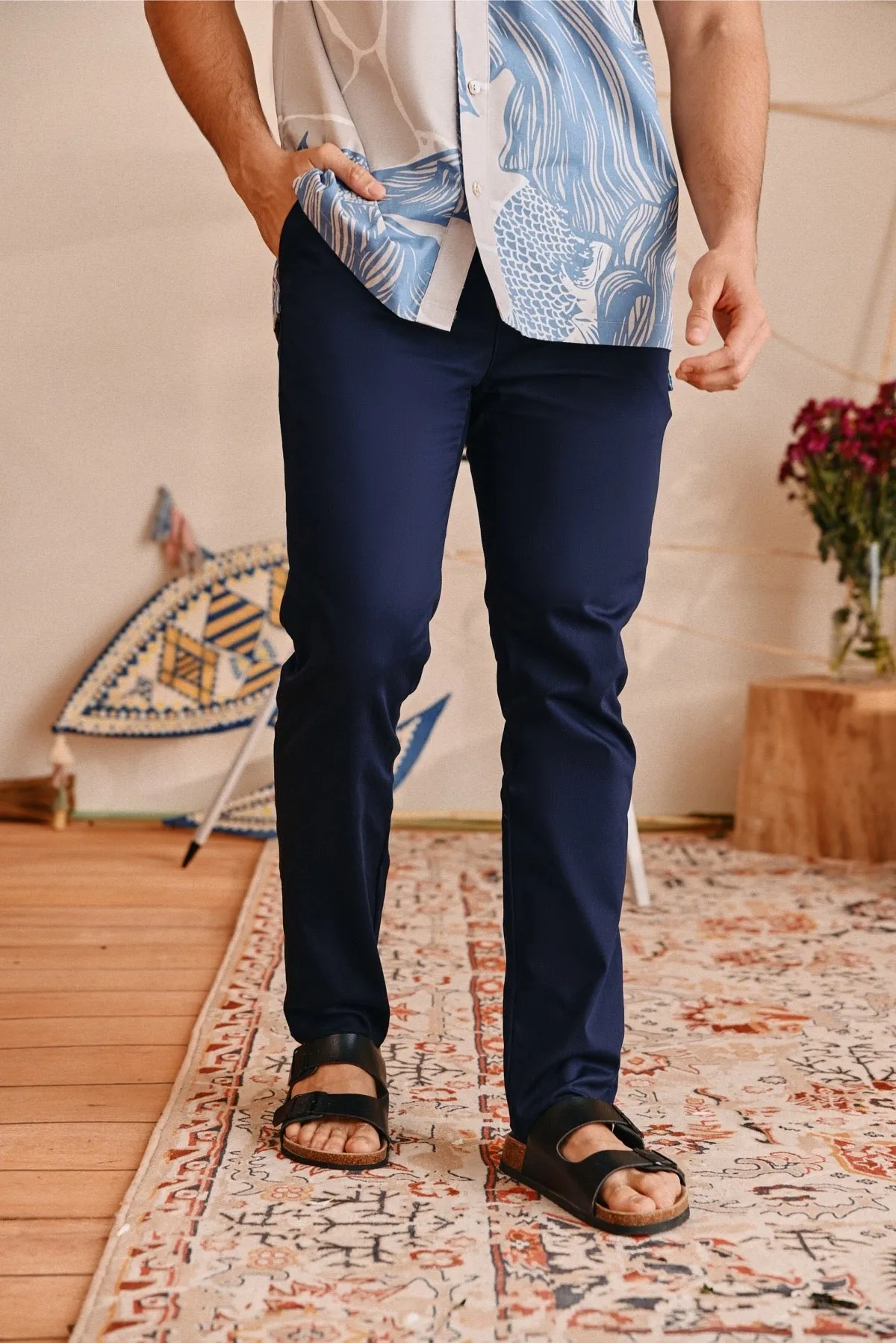 The Perfect Men Slim Fit Pants - Navy Blue