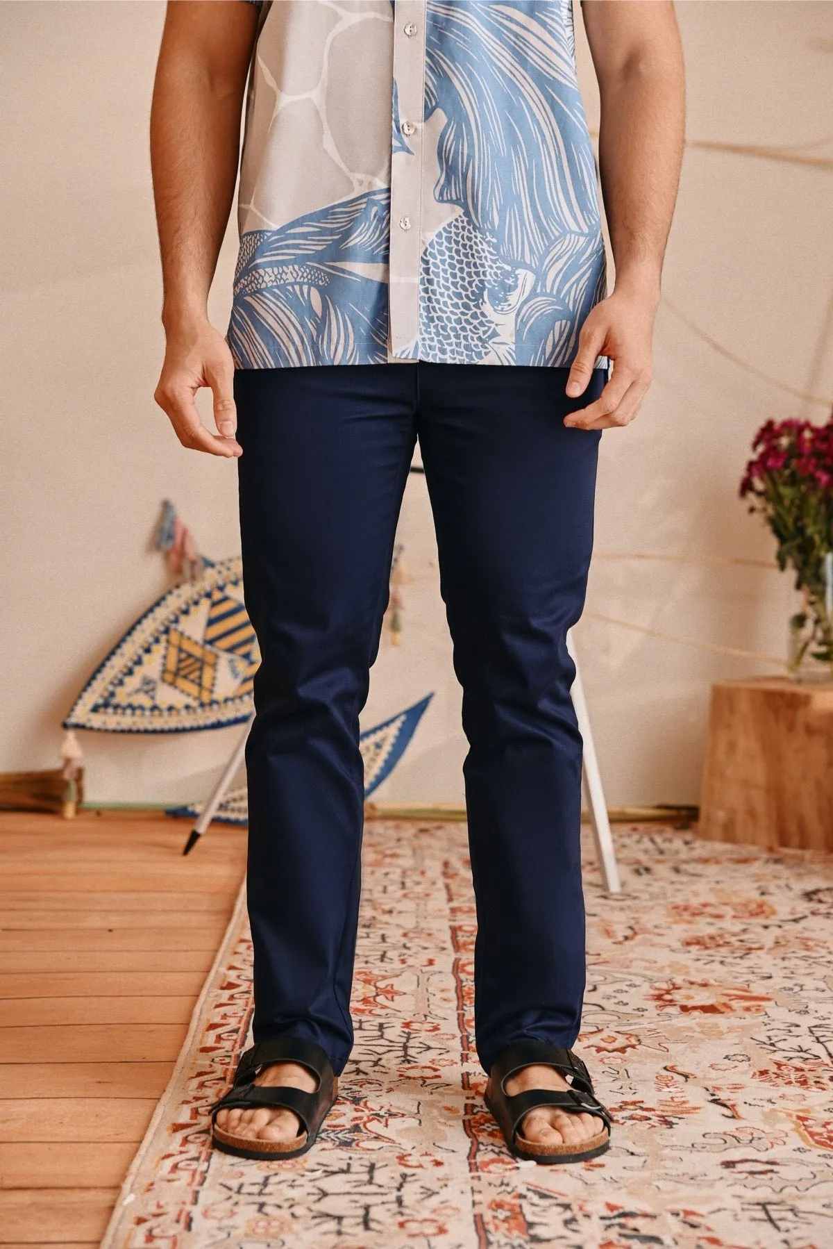 The Perfect Men Slim Fit Pants - Navy Blue