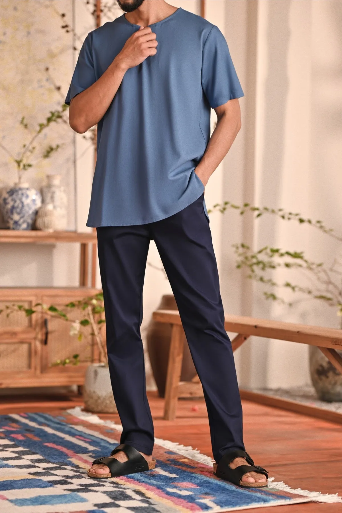 The Perfect Men Slim Fit Pants - Navy Blue
