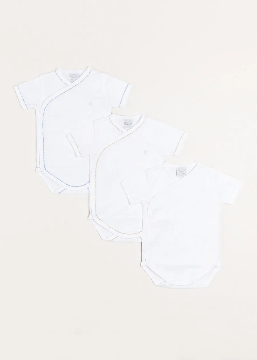 Three Short Sleeve Bodysuit Embroidered Set (1mth-12mths)
