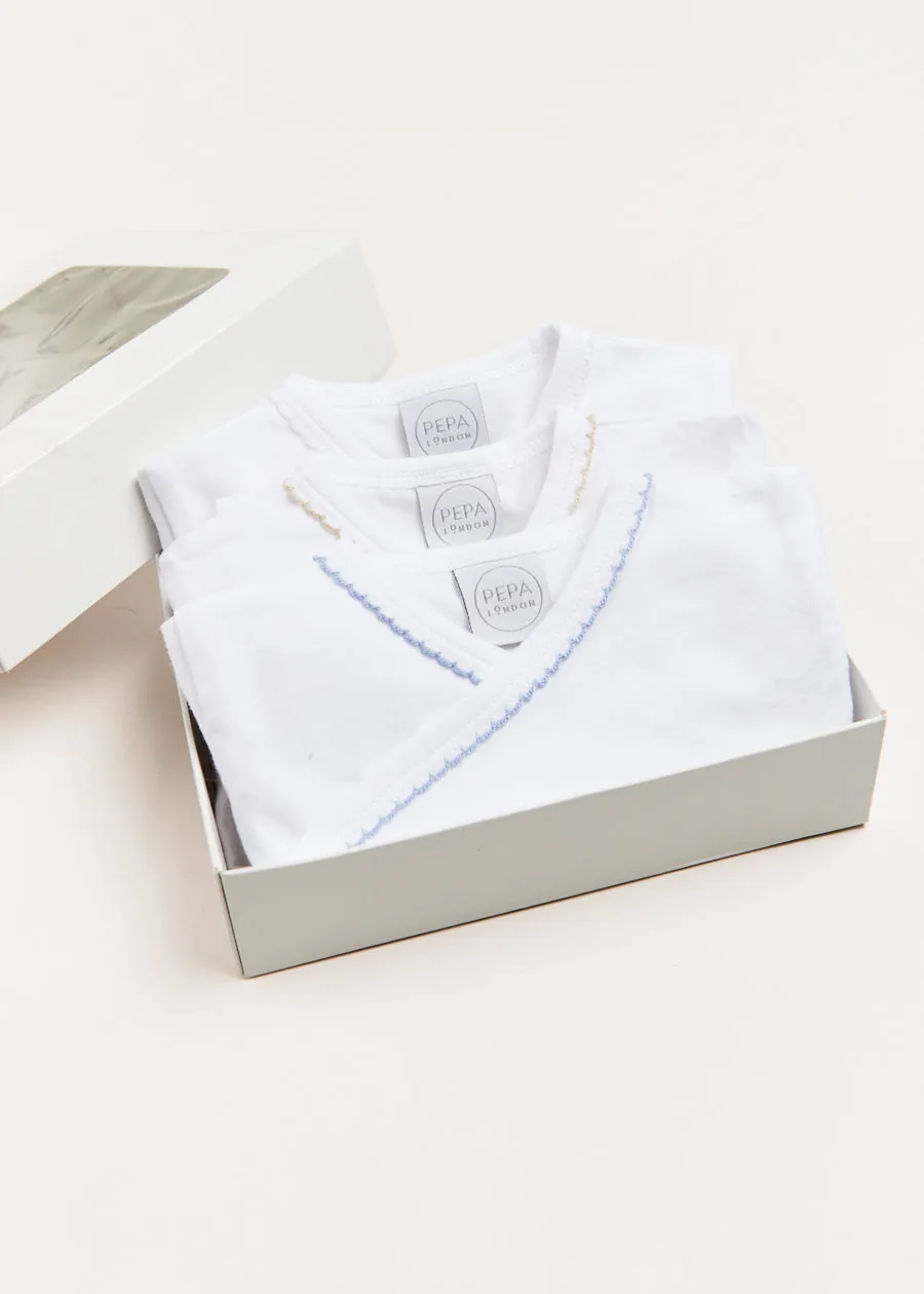 Three Short Sleeve Bodysuit Embroidered Set (1mth-12mths)