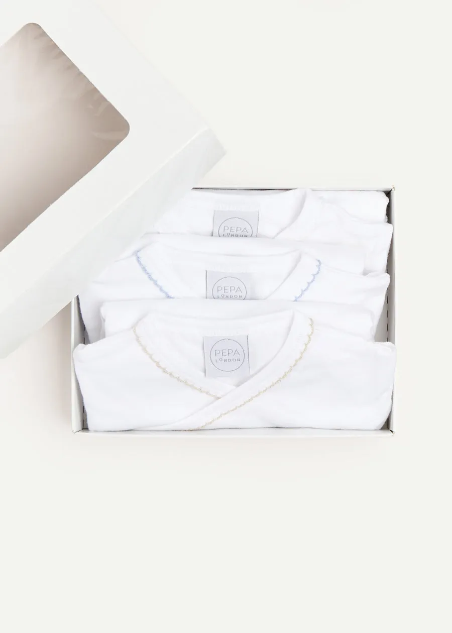 Three Short Sleeve Bodysuit Embroidered Set (1mth-12mths)