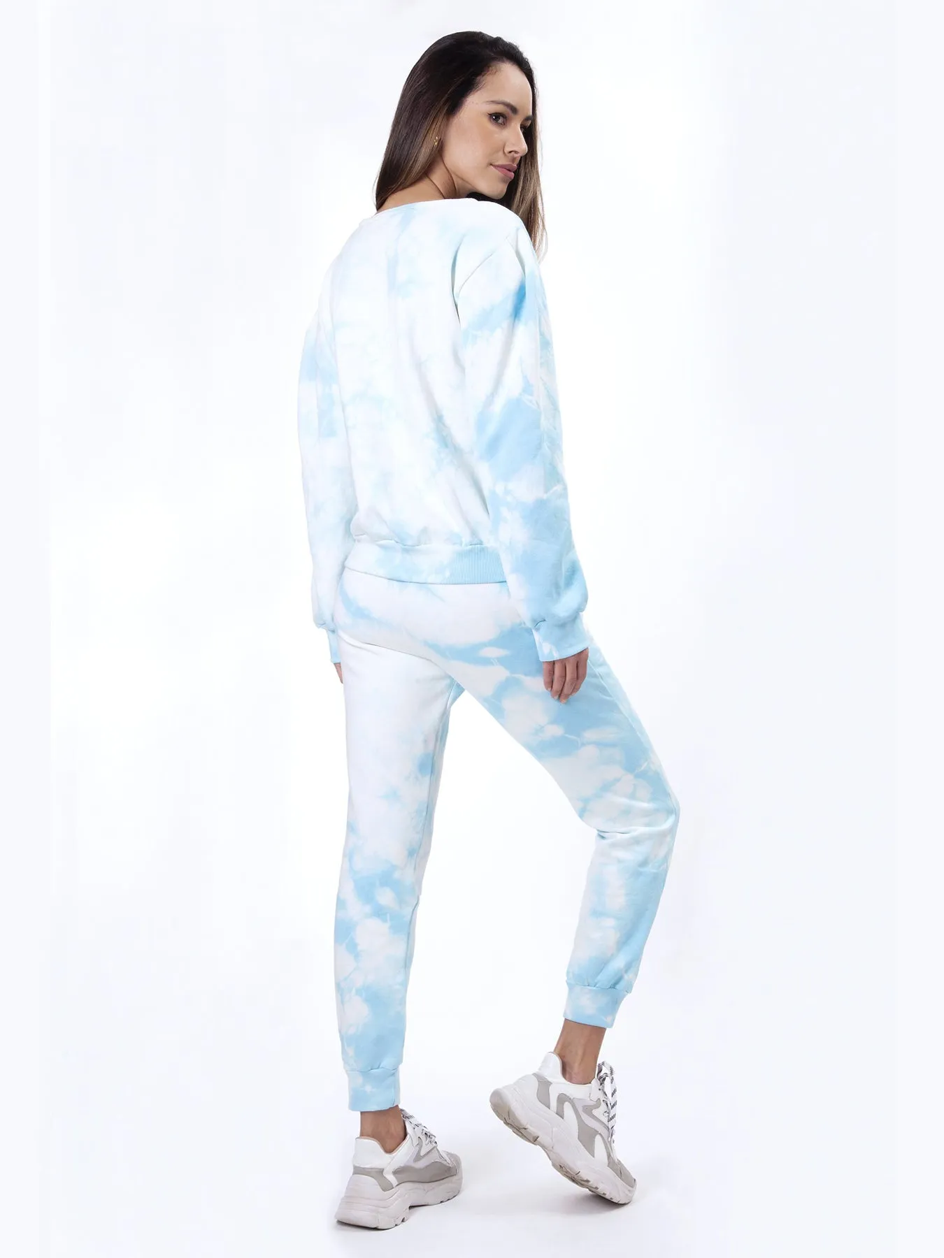 Tie Dye Sweatpants, Sky Blue / White