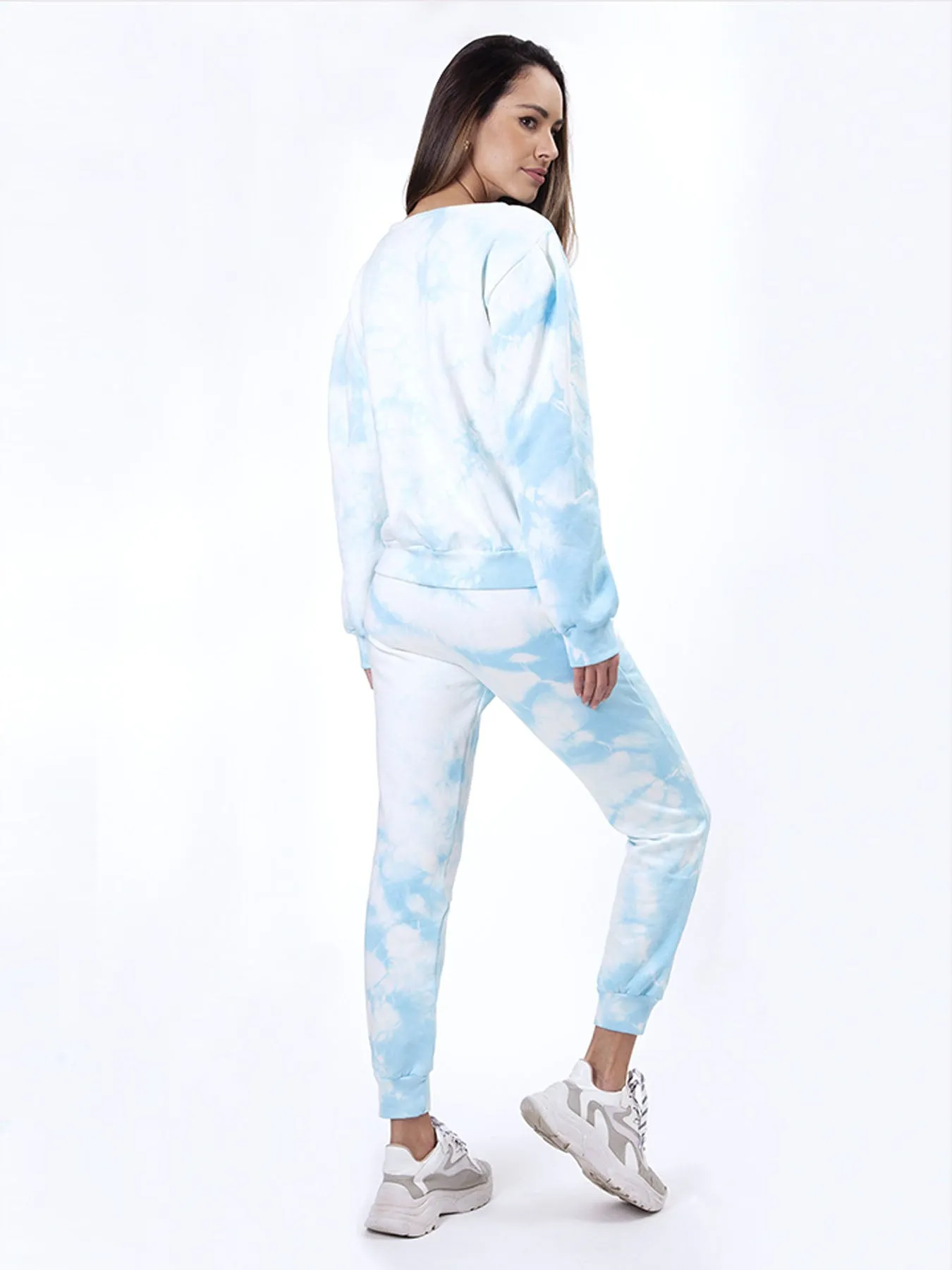 Tie Dye Sweatshirt, Sky Blue / White