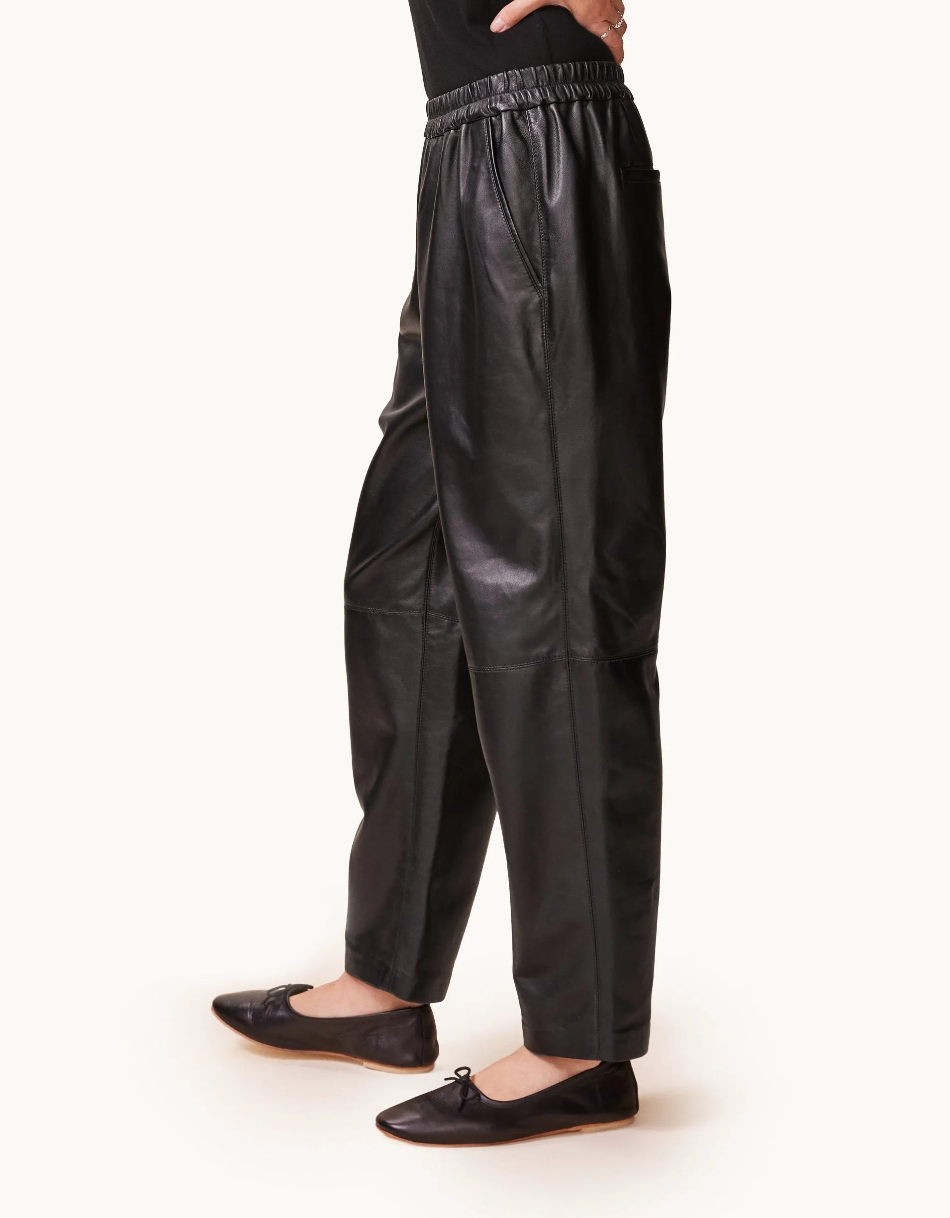 unsubscribed leather tapered pant