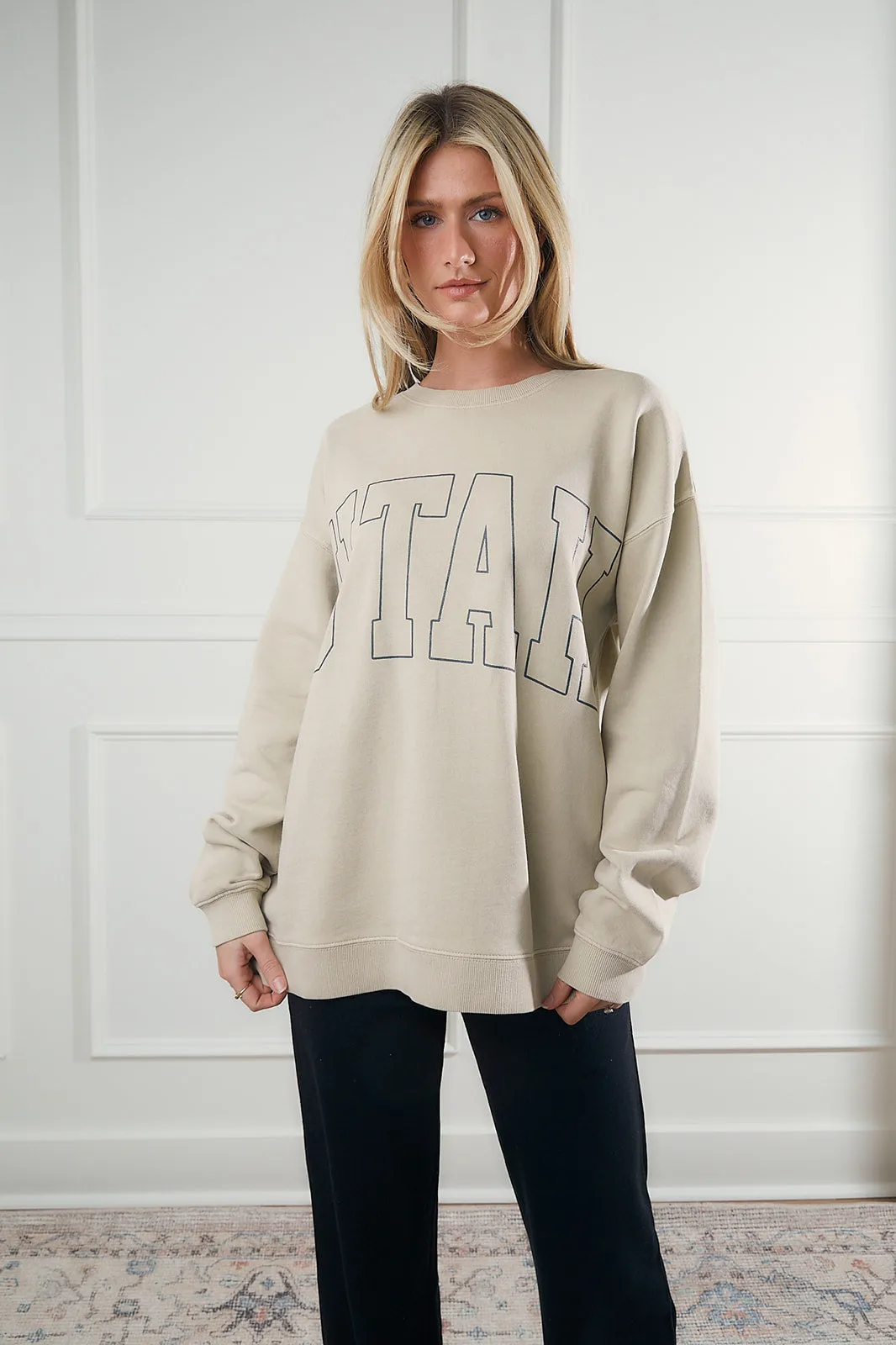 Utah Block Sweatshirt in Taupe-FINAL SALE